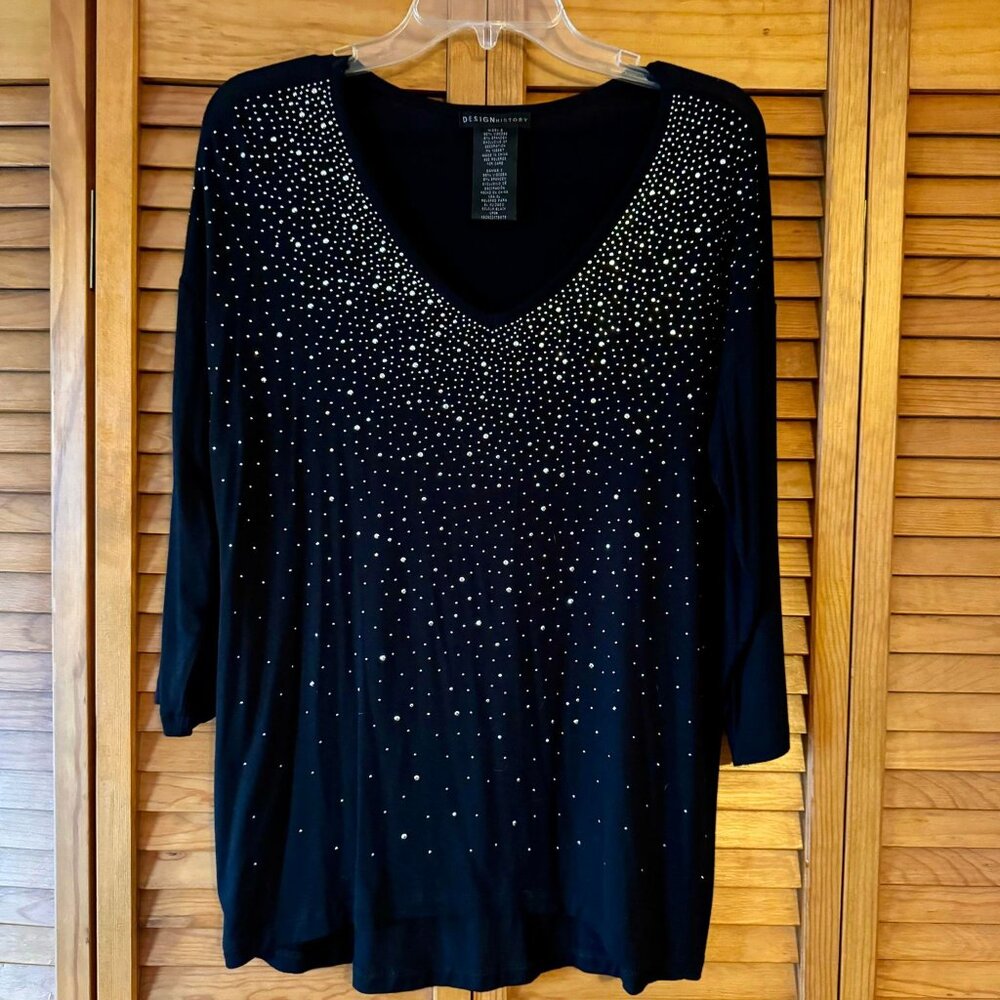 Design History Black Sparkle Top